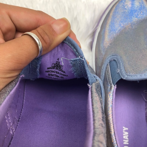 Old Navy Lavender Iridescent Slip on Sneakers 4 - Picture 10 of 12